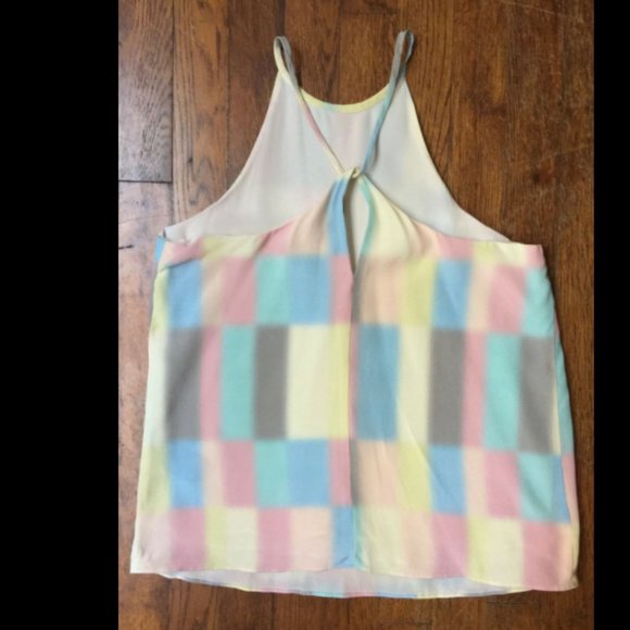 Tibi 100% Silk Pastel Print Lined Cami Tank Top - Picture 2 of 8